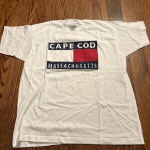 Vintage Cape Cod Massachusetts Graphic Tee - Red, White & Blue Block